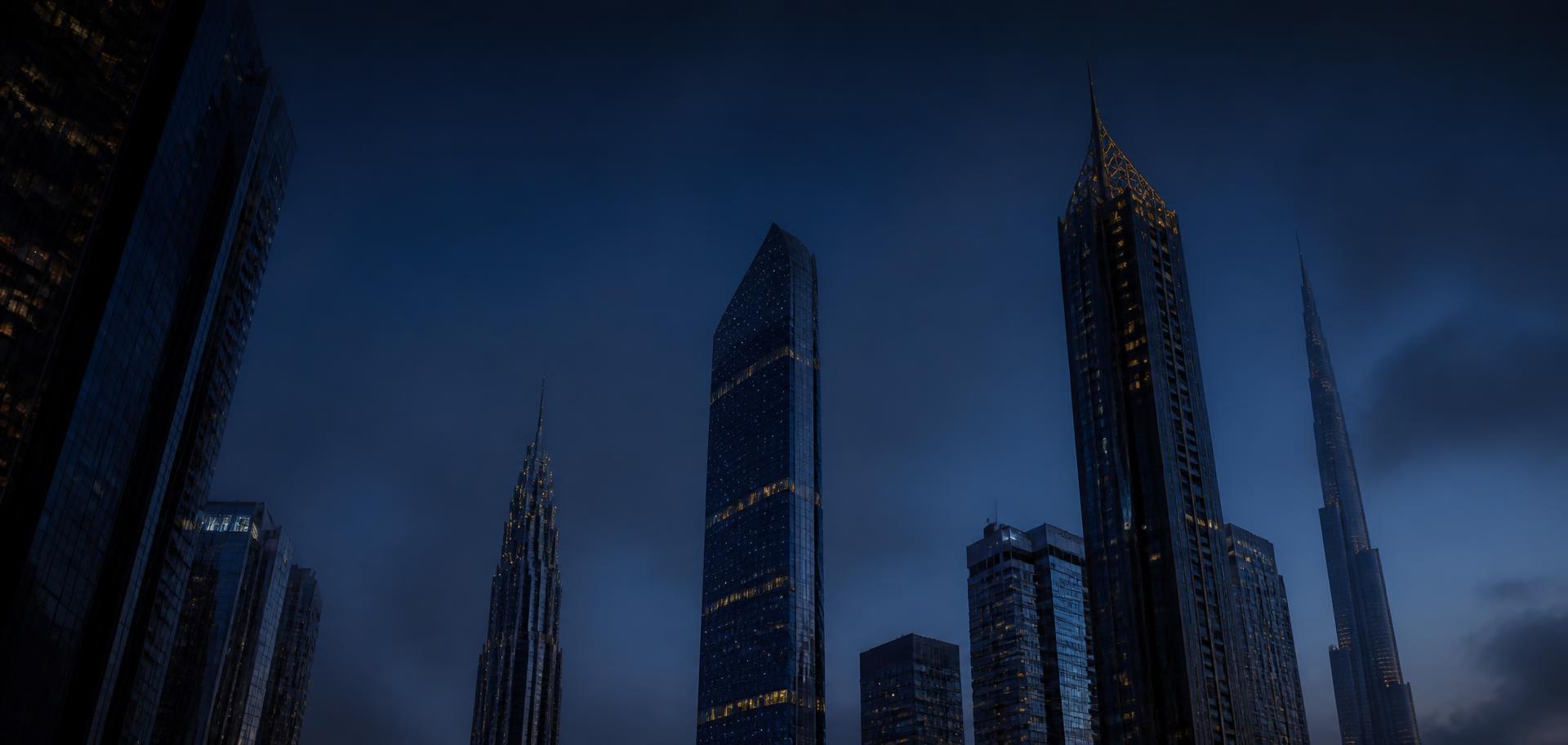UAE skyline at blue hour